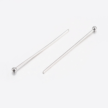 304 Stainless Steel Ball Head Pins, Stainless Steel Color, 16x0.6mm, 22 Gauge, Head: 2mm