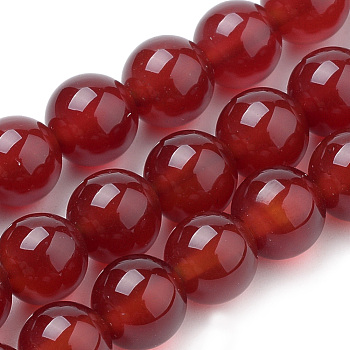Natural Carnelian Beads Strands, Dyed, Round, 6mm, Hole: 1mm, about 63pcs/strand, 15 inch