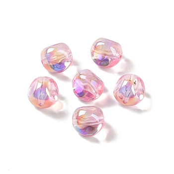 Acrylic Beads, Imitation Baroque Pearl Style, Nuggest, Pearl Pink, 10x9.5x9mm, Hole: 1.3mm
