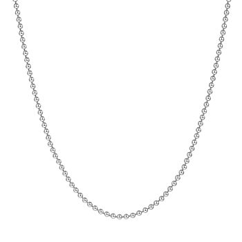 SHEGRACE Rhodium Plated 925 Sterling Silver Ball Chain Necklaces, with Spring Ring Clasps, Platinum, 15.75 inch(40cm)