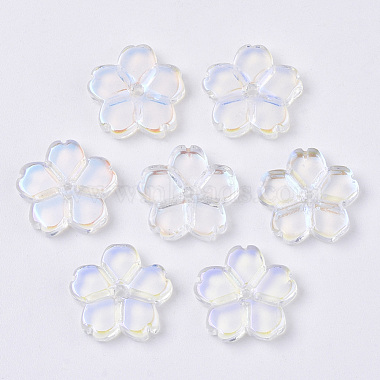 Clear AB Flower Glass Beads