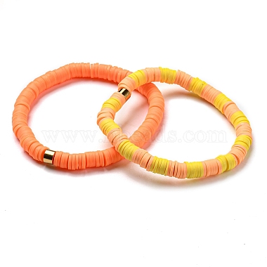 Handmade Polymer Clay Heishi Beads Stretch Bracelets Sets(BJEW-JB05902-01)-2