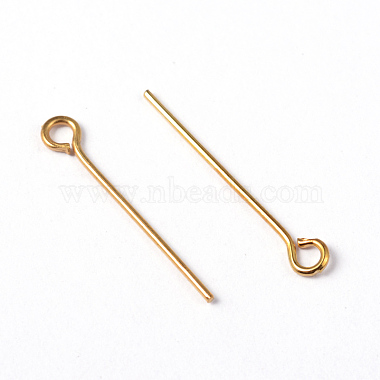 Golden Plated Brass Eye Pin Jewery Making Findings(X-EPC2.0cm-G)-2