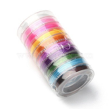 10 rollos 10 colores juego de cuerdas de cristal elástico plano(EW-YW0001-10)-7