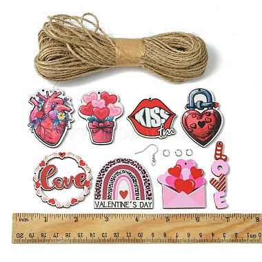 Kit de décoration de pendentif/boucle d'oreille pour la saint-valentin(DIY-FS0005-42)-5