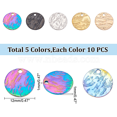 Elite 50Pcs 5 Colors 304 Stainless Steel Charms(STAS-PH0003-46)-2