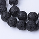 Brins de perles de pierre de lave naturelle(X-G-Q462-6mm-24)-1