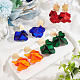 ANATTASOUL 4 Pairs 4 Colors Exquisite Acrylic Petaline Dangle Stud Earrings(EJEW-AN0002-10)-7