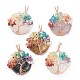 Natural & Synthetic Gemstone Pendants with Rose Gold Brass Findings with Mixed Stone Chips(G-J392-01)-1