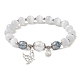 bracelet extensible en perles d'oeil de chat avec 201 breloques papillon en acier inoxydable(BJEW-JB10116)-1