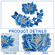 2Pcs 2 Style Peony Polyester Embroidery Sew on Clothing Patches(PATC-NB0001-11B)-5