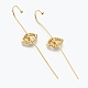 Brass Micro Pave Clear Cubic Zirconia Ear Wrap Crawler Hook Earrings(EJEW-J101-19G)-2