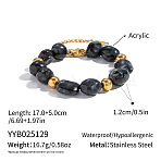 Vintage Beaded Necklace and Bracelet Set Stainless Steel Jewelry for Women(BF0589-3)