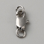 Brass Lobster Claw Clasps, with Jump Rings, Platinum, 10x5x2.5mm, Hole: 2.5mm(FIND-WH0110-859A-P)