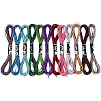 6-Ply Metallic Polyester Embroidery Floss, Cross Stitch Threads, Segment Dyed Gradient Color/Christmas/Autumn Color Series, Mixed Color, 0.5mm, about 8.75 Yards(8m)/skein, 12 skeins(OCOR-WH20074-01A-11)