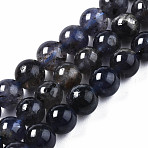 Natural Iolite/Cordierite/Dichroite Beads Strands, Round, 6mm, Hole: 0.8mm, about 60~62pcs/strand, 15.16 inch(38.5cm)(X-G-S376-005A)