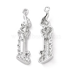 Rack Plating Alloy Pendants, Cadmium Free & Lead Free, Sword, Platinum, 43x11x5mm, Hole: 1.8mm(PALLOY-D007-69P)