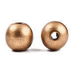 Dyed Natural Schima Wood European Beads, Round, Large Hole Beads, Lead Free, Dark Goldenrod, 16x15mm, Hole: 4~4.5mm, about 800pcs/1000g(WOOD-T027-23A-01-01)