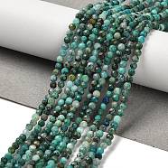 Natural Chrysocolla Beads Strands, Faceted, Round, 3mm, Hole: 0.7mm, about 124pcs/strand, 15.55''(39.5cm)(G-K373-B06-03)