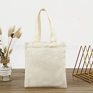 Cotton Cloth Blank Canvas Bag, Vertical Tote Bag for DIY Craft, White, 26x24cm(SENE-PW0012-01A)