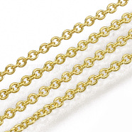 Brass Cable Chains, Soldered, with Spool, Oval, Cadmium Free & Nickel Free & Lead Free, Long-Lasting Plated, Golden, 1.8x1.5x0.5mm, about 92m/roll(CHC-034Y-G-1)