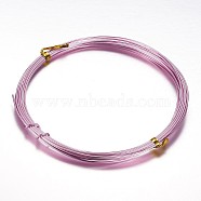 Round Aluminum Wire, Bendable Metal Craft Wire, for DIY Arts and Craft Projects, Pink, 18 Gauge, 1mm, 5m/roll(16.4 Feet/roll)(AW-D009-1mm-5m-13)