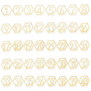 40Pcs Acrylic Display Holder Sets, Hexagon with Number1~40, Gold, 9.7~11x10.2x0.15~0.2cm, 1pc/number(AJEW-NB0002-67)