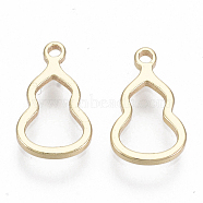 Brass Charms, Nickel Free, Gourd, Real 18K Gold Plated, 10.5x6x1mm, Hole: 1mm(X-KK-S348-460-NF)