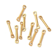 Ion Plating(IP) 304 Stainless Steel Connector Charms, Bar Links, Real 18K Gold Plated, 12x2x1.2mm, Hole: 1.2mm(STAS-Q323-06A-G)