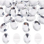 30pcs Self-Adhesive Acrylic Rhinestone Stickers, for DIY Decoration and Crafts, Faceted, Oval, Clear, 40x30x6.5mm(FIND-FG0001-94B)
