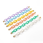 Acrylic Cable Chains Phone Case Chain, Anti-Slip Phone Finger Strap, Phone Grip Holder for DIY Phone Case Decoration, Golden, Mixed Color, 26.5cm(HJEW-JM00483)