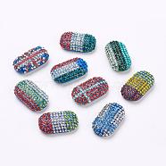 Resin Rhinestone Beads, Grade A, Oval, Mixed Color, 30x18x8mm, Hole: 2mm(RESI-F011-A)
