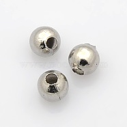 Round 316 Surgical Stainless Steel Spacer Beads, Stainless Steel Color, 4mm, Hole: 1mm(X-STAS-N032-02-4mm)