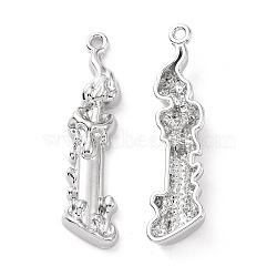 Rack Plating Alloy Pendants, Cadmium Free & Lead Free, Sword, Platinum, 43x11x5mm, Hole: 1.8mm(PALLOY-D007-69P)
