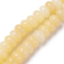 Natural Yellow Jade Beads Strands, Rondelle, 9.5~10x5~5.5mm, Hole: 1.5mm, about 36pcs/strand, 7.72''(19.6cm)(G-K359-A01-01)