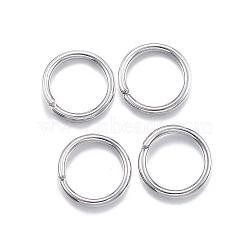 304 Stainless Steel Jump Rings, Open Jump Rings, Stainless Steel Color, 7x0.9mm, Inner Diameter: 5.2mm(STAS-E113-15P)