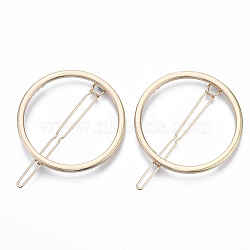 Alloy Hollow Geometric Hair Pin, Ponytail Holder Statement, Hair Accessories for Women, Cadmium Free & Lead Free, Ring, Golden, 47mm, Clip: 61mm long(PHAR-N005-011G)
