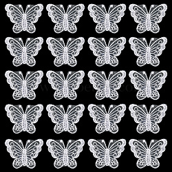 Butterfly Shape Polyester Lace Embroidery Sewing Ornament Accessories, for DIY Garment, Hat, Bag, White, 37x45x1mm(DIY-WH0401-39B)