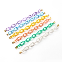 Acrylic Cable Chains Phone Case Chain, Anti-Slip Phone Finger Strap, Phone Grip Holder for DIY Phone Case Decoration, Golden, Mixed Color, 26.5cm(HJEW-JM00483)
