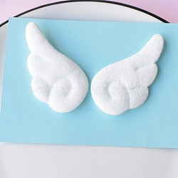 Wings Wool Ornament Accessories, for DIY Clothing, Hat, White, 70x37mm(PW-WGECCCB-12)