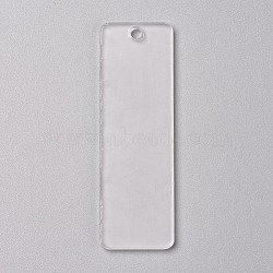 Transparent Blank Acrylic Pendants, for DIY Keychains, Bag Tags, Gift Tags, Christmas Ornaments, Rectangle, Clear, 76x24.5x2.5mm, Hole: 3.5mm(TACR-WH0002-04)