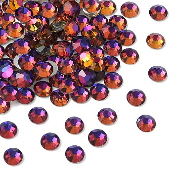 Preciosa&reg MAXIMA Crystal No Hotfix Flatback Stones, Czech Crystal, Aluminium Layer, Round(438 11 615 Chaton Rose), 00030 299 Volcano, SS12(3~3.2mm)