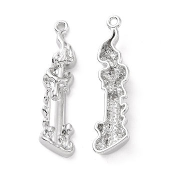Rack Plating Alloy Pendants, Cadmium Free & Lead Free, Sword, Platinum, 43x11x5mm, Hole: 1.8mm