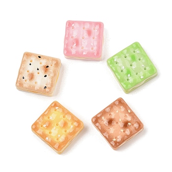 Opaque Resin Cabochons, Sandwich Biscuit, Mixed Color, 22x21.5x8mm