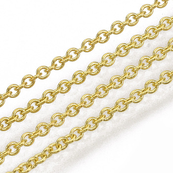 Brass Cable Chains, Soldered, with Spool, Oval, Cadmium Free & Nickel Free & Lead Free, Long-Lasting Plated, Golden, 1.8x1.5x0.5mm, about 92m/roll