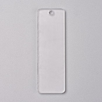 Transparent Blank Acrylic Pendants, for DIY Keychains, Bag Tags, Gift Tags, Christmas Ornaments, Rectangle, Clear, 76x24.5x2.5mm, Hole: 3.5mm
