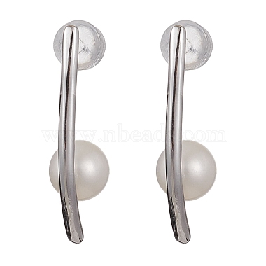 White Round Pearl Stud Earrings