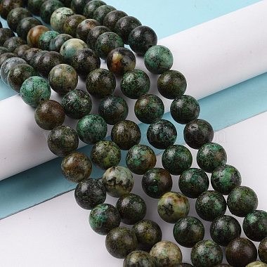 Natural African Turquoise(Jasper) Beads Strands(X-TURQ-G037-10mm)-4