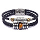 Bracelets de multi-brins en cuir(BJEW-F352-09P-01)-1