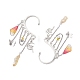 Wing Resin & Natural Quartz Crystal Points Beaded Dangle Earrings(EJEW-TA00522)-4